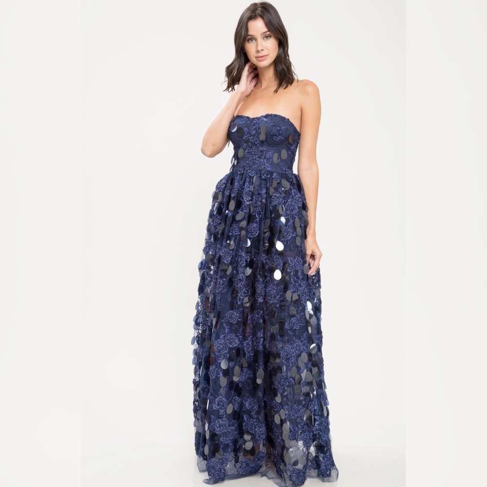 Blue Sequin maxi dress